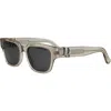 Dior 'oblique S1f 53mm Square Sunglasses In Shiny Beige/smoke