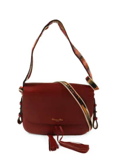 Pre-owned Dior Odeo Tassel Shoulder Bag In Red
