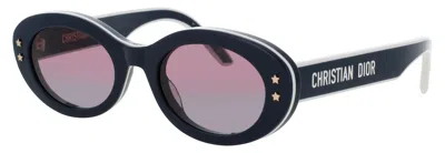 Dior Pacific Acetate Sunglasses With Gradient Lenses 51-21-140 In 90t - Shiny Blue / Gradient Bordeaux