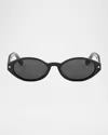 Dior Pacific R1i Oval-frame Acetate Sunglasses In Black