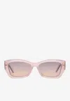 Dior Pacific Rectangular Sunglasses In Gray