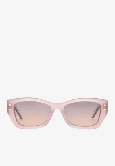 Dior Pacific Rectangular Sunglasses In Gray