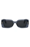 Dior 'pacific S1u 53mm Geometric Sunglasses In Blue/blue Solid