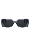 Dior Pacific Square Sunglasses, 53mm In Blue/blue Solid