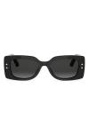 Dior 'pacific S1u 53mm Rectangular Sunglasses In Black