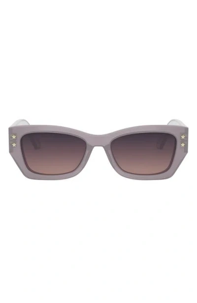 Dior 'pacific S2u 53mm Rectangular Sunglasses In Beige/shiny Bordeaux