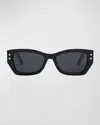 Dior Pacific S2u Sunglasses In Shiny Black Smoke