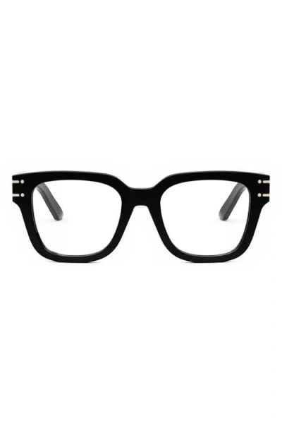 Dior 'signatureo S1i 52mm Blue Light Blocking Glasses In Shiny Black