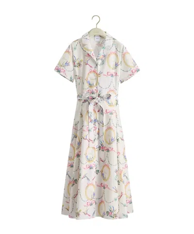 Dior Qixi Belted Shirtdress In Multi