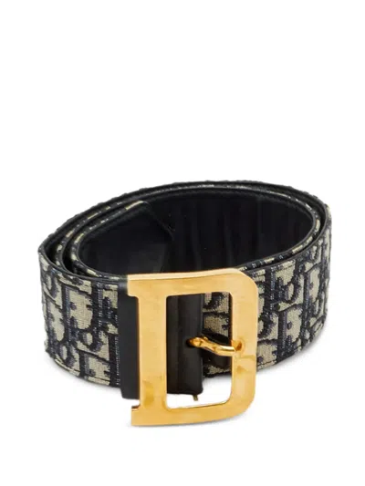 Pre-owned Dior Quake Oblique Belt In Neutrals