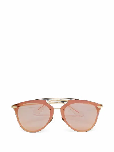 Pre-owned Dior Reflected Pilot Sunglasses In Gold