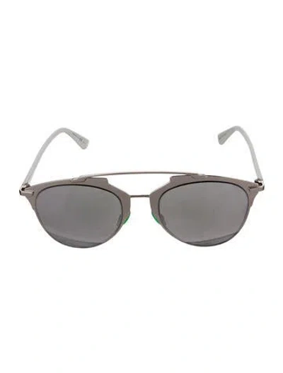 Pre-owned Dior Reflected Round Sunglasses In White