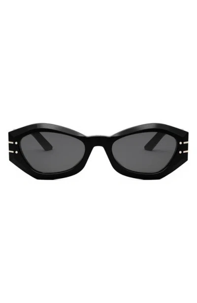 Dior The Signature B1u 55mm Butterfly Sunglasses In Black