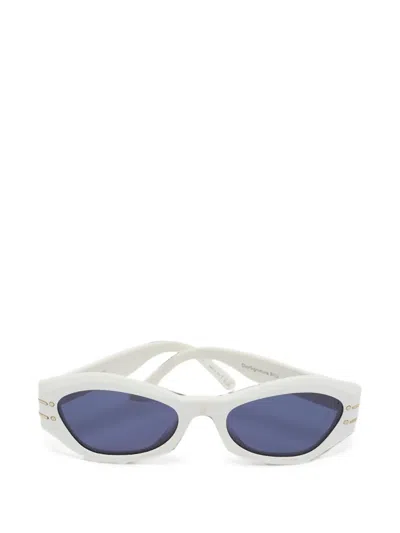 Pre-owned Dior Signature B1u Cat-eye Sunglasses In White