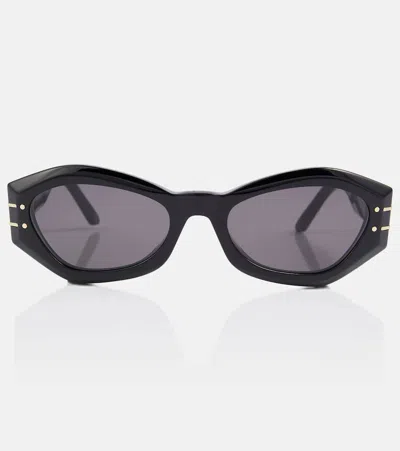 Dior The Signature B1u 55mm Butterfly Sunglasses In Black