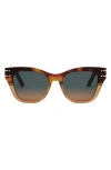 Dior Signature Square Sunglasses, 52mm In Havana Blue Orange Gradient
