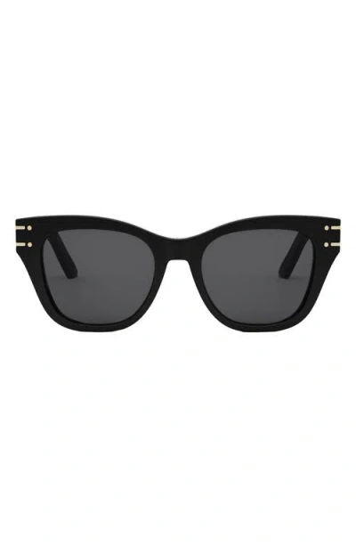 Dior 'signature B4i 52mm Butterfly Sunglasses In Nero/nero