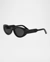 Dior Signature B8u Sunglasses In Shiny Black Smoke