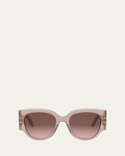 Dior Signature R21 Sunglasses In Shiny Pink Gradient Roviex