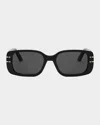 Dior Signature S1 Rectangular Sunglasses In Black