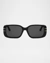 Dior Signature S1 Rectangular Sunglasses In Black