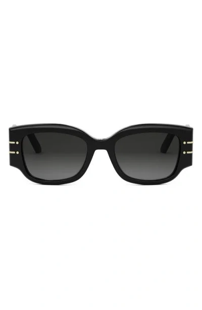 DIOR 'DIORSIGNATURE S13I 52MM RECTANGULAR SUNGLASSES