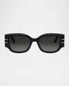Dior Signature S13i Sunglasses In Shiny Black Gradient Smoke