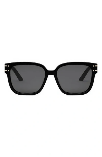 Dior 'signature S7f 58mm Square Sunglasses In Black