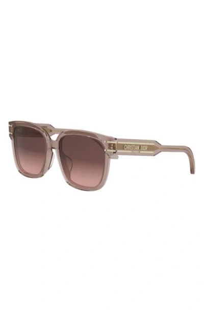 Dior 'signature S7f 58mm Square Sunglasses In Brown