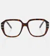 Dior Signatureo S31 Square Glasses In Dark Havana