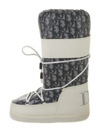 Pre-owned Dior Ski Apres Ski Issimo Pattern Lace-up Boots In White