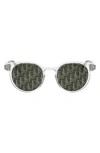 Dior Tag R1i 49mm Small Mirror Round Sunglasses In Green