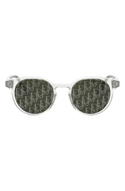 Dior 'tag R1i 49mm Small Mirror Round Sunglasses In Gray