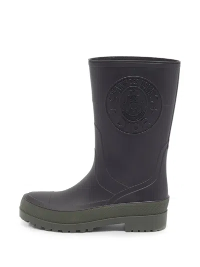 Pre-owned Dior Union Crest Rain Boots In Black