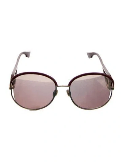 Pre-owned Dior Zerline Oversize Sunglasses In Burgundy