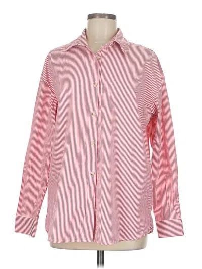 Pre-owned Diosa Long Sleeve Button Down Shirt In Pink