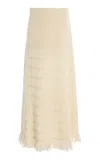 Diotima Alba Merino Wool Maxi Skirt In Ivory