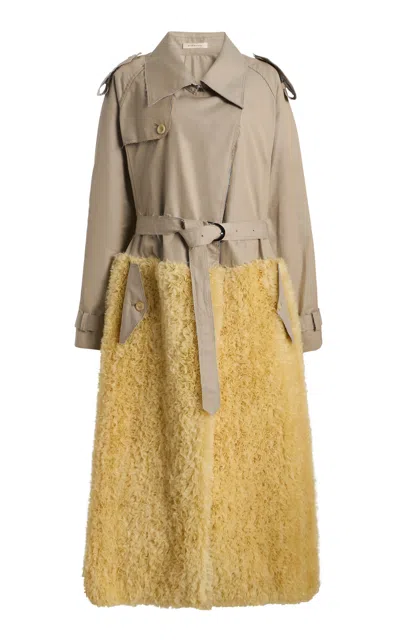 Diotima Anchor Fluffy Organza Trench Coat In Neutral