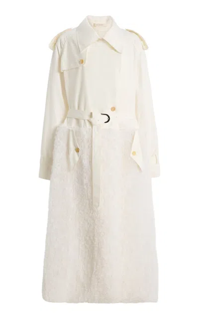 Diotima Anchor Fluffy Organza Trench Coat In White