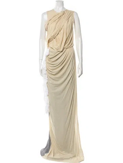 Pre-owned Diotima Asymmetrical Long Dress In Neutrals