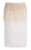 Diotima Bambola Fringe-embellished Midi Skirt In White