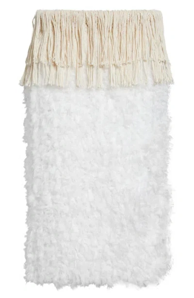 Diotima Bambola Fringe Embellished Midi Skirt In White