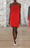 Diotima Bambola Fringe Mini Dress In Red