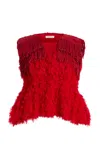 Diotima Bambola Textured Fringe Top In Red