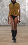 Diotima Bambola Textured Fringe Top In Yellow