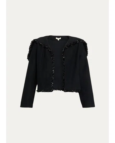 Diotima Band Embellished Sailor-collar Jacket In Black