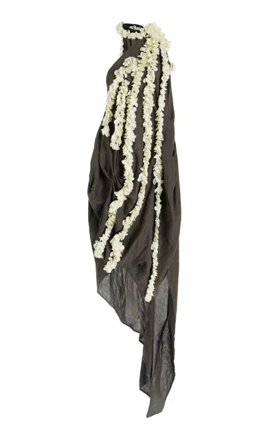 Diotima Barnacle Draped Tunic Dress In Grey