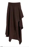 Diotima Belhavis Herringbone Harris Tweed Skirt In Brown