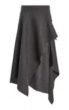Diotima Belhavis Melange Wool Midi Skirt In Dark Grey