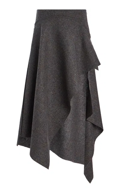 Diotima Belhavis Melange Wool Midi Skirt In Dark Grey